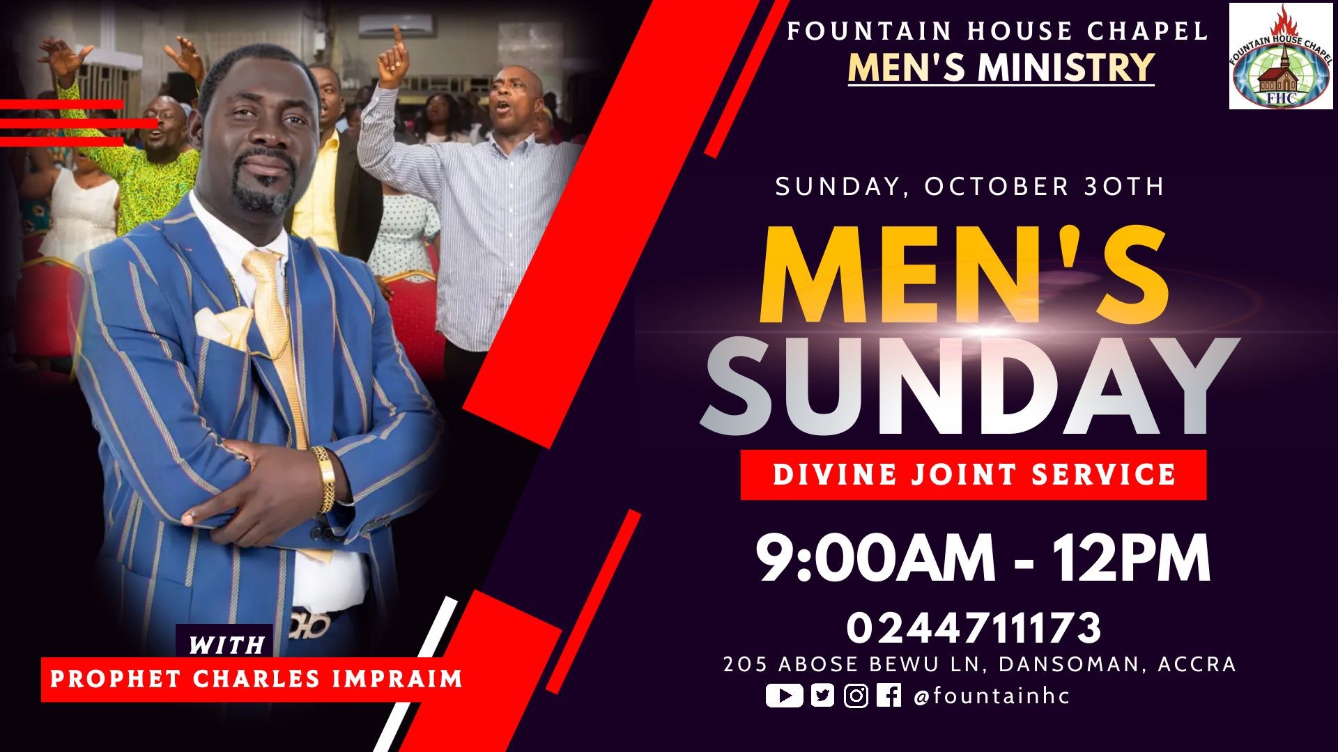 Sunday 30th October,2022:((( Live ))Divine Joint Service with Prophet Charles Impraim